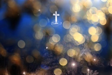 Soyut manzara noel arkaplanı dekore edilmiş şehir sokağı kentsel geçmişi yeni yıl