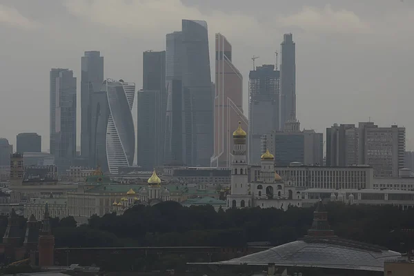 Москва Мрачный Вид Сверху Город Смоковая Экология Города — стоковое фото