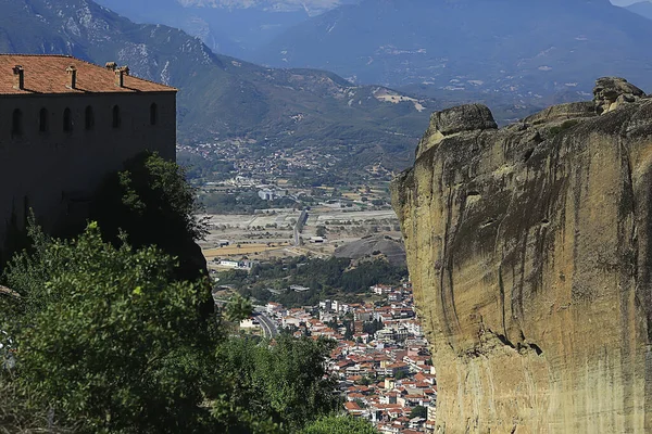 Meteora Grecia Monasterio Paisaje Monasterio Ortodoxo Las Montañas Cristianismo Vista —  Fotos de Stock