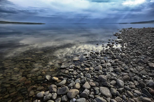 Jezero Krajina Letní Pohled Příroda Severu Pobřeží Ekologie — Stock fotografie
