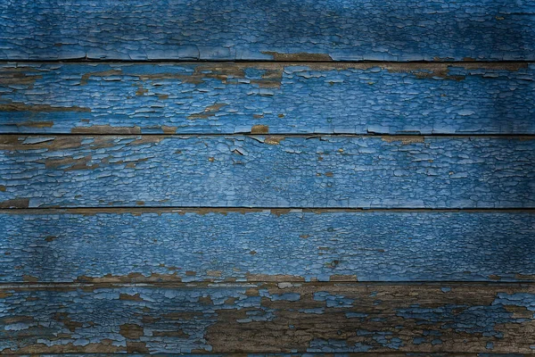 Blauwe Verf Abstracte Vintage Achtergrond Houten Oude Peeling Oppervlak — Stockfoto