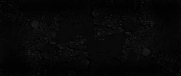 Panorama Nero Cemento Sfondo Muro Astratto Grunge Loft Texture — Foto Stock