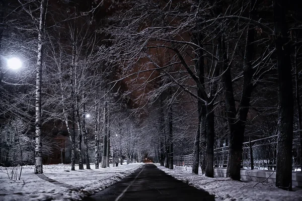 Astratto Sfondo Sfocato Paesaggio Natale Neve Città Strada Cadere Fiocchi — Foto Stock