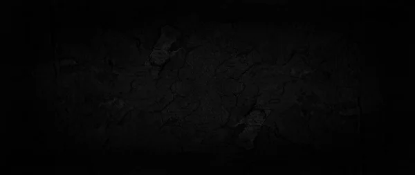 Panoráma Fekete Beton Háttér Fal Elvont Grunge Tetőtér Textúra — Stock Fotó