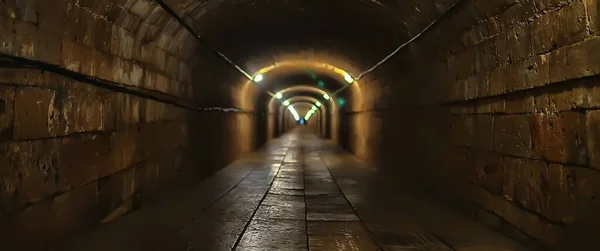 Вид Тунель Замку Похмура Перспектива Підземного Проходу Старий Європейський Замок — стокове фото