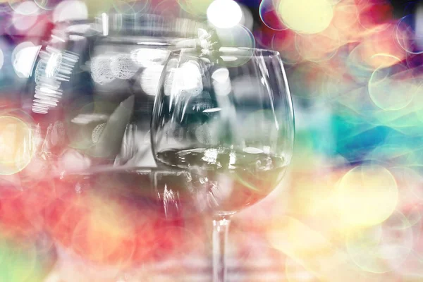 Abstract Aperitief Alcohol Glas Een Restaurant Interieur Rode Wijn Achtergrond — Stockfoto