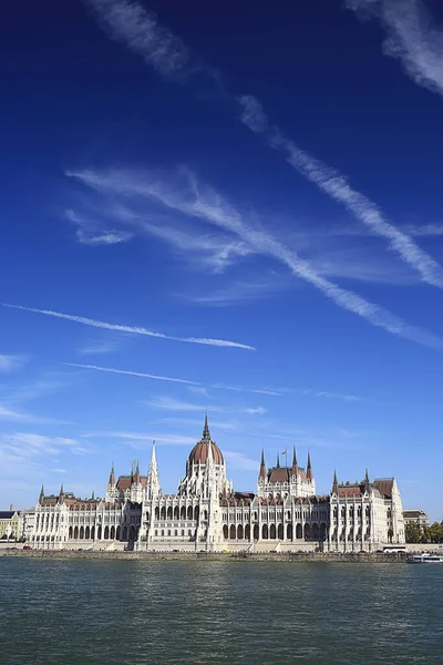 Budapest Parlament Táj Európa Fővárosának Turisztikai Látványa Építészet Táj — Stock Fotó