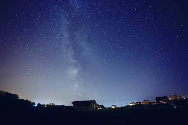 Nocne Niebo Krajobraz Abstrakcyjny Widok Lato Noc Koncepcja Natura Przestrzeń — Zdjęcie stockowe