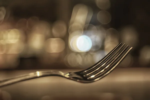 Abstrakcyjne Tło Koncepcja Restauracji Zamazane Tło Wieczór Jedzenie Widelec Nóż — Zdjęcie stockowe
