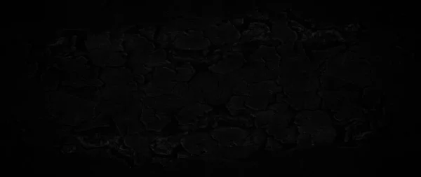 Panorama Siyah Beton Arkaplan Duvarı Soyut Grunge Tavan Arası Dokusu — Stok fotoğraf