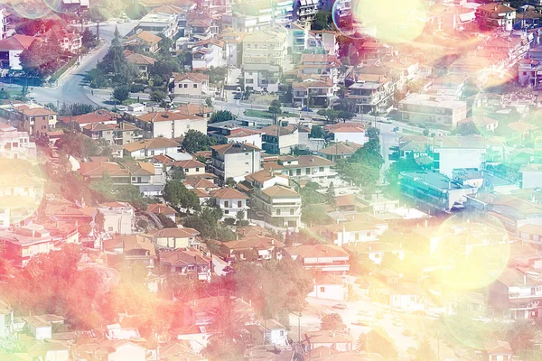 Meteora Cidade Grecia Telhado Vista Panorâmica Paisagem Cidade Europa — Fotografia de Stock