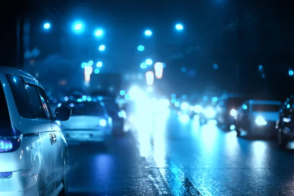 夜市的汽车交通 从汽车上看 照明抽象的汽车背景 — 图库照片