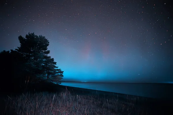 Zomer Landschap Aurora Borealis Uitzicht Straling Van Lucht Abstracte Nacht — Stockfoto