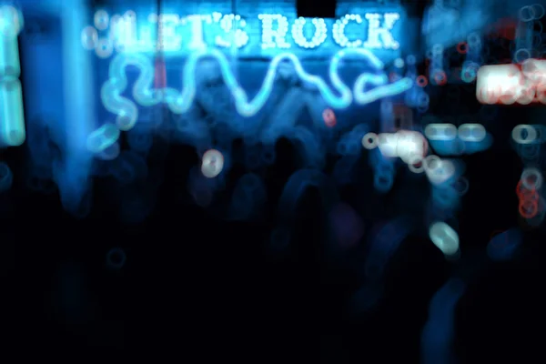 Blurred Background Rock Concert Night Club Music Crowd People Lot — Stock Photo, Image