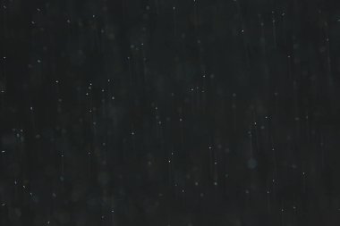 soyut arkaplan, siyah üzerine beyaz bokeh düşen kar sisi görünümünü örtüyor