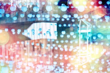 Alışveriş merkezi ışıklandırma manzarası, çelenk lambaları, ışık tasarımı