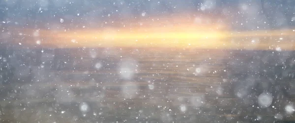 Abstrakcyjne Niewyraźne Tło Opady Śniegu Morzu Północne Zimne Morze Klimat — Zdjęcie stockowe