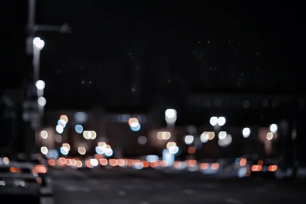 Abstracta Vista Borrosa Ciudad Nocturna Desde Una Ventana Coche Tráfico — Foto de Stock