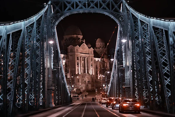 Noc Pohled Architektura Budapest Maďarské Turistické Výlet Noční Život Evropa — Stock fotografie