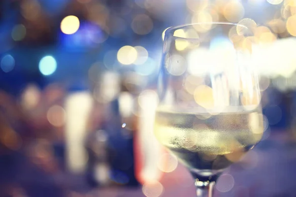 Evening Restaurant Blurred Abstract Background Bokeh Alcohol Concept Wine Glasses — Stock Photo, Image