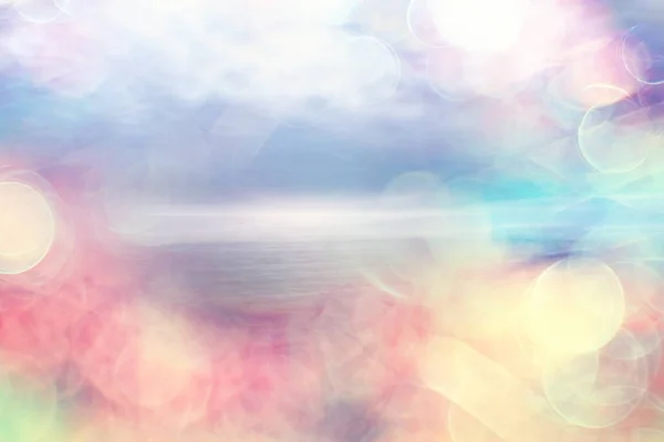Абстрактный Закат Озере Ландшафтная Вода Небо Размытый Взгляд Свободу — стоковое фото