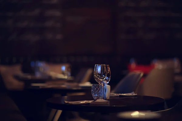 Romantik Middag Restaurang Dukning Bakgrund Abstrakt Bar Mat Och Vin — Stockfoto
