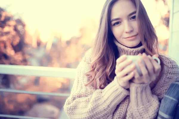 Jeune Fille Dans Café Jeunesse Style Vie Concept Fille Avec — Photo