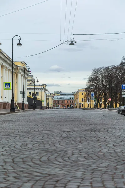 Saint Petersburg Ryssland Mars 2020 Tomma Gator Mitt Staden Första — Stockfoto