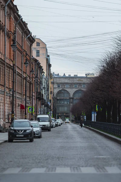 Saint Petersburg Rusia Marzo 2020 Calles Vacías Centro Ciudad Primer —  Fotos de Stock