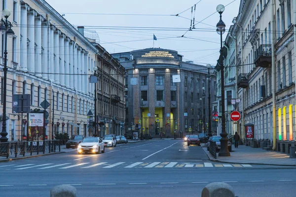 2020年3月31日 俄罗斯圣彼得斯堡 在自我隔离的第一天 市中心空旷的街道 — 图库照片