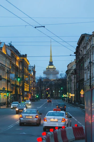 Saint Petersburg Rússia Março 2020 Cidade Vazia Primeiro Dia Auto — Fotografia de Stock