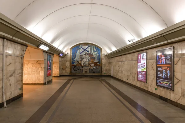 Saint Petersburg Russia April 2020 Side View Vestibule Admiralteyskaya Metro — Stock Photo, Image