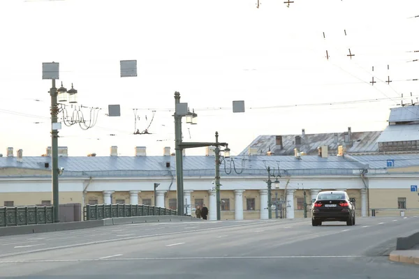 Saint Petersburg Russland April 2020 Blick Auf Die Leere Palastbrücke — Stockfoto