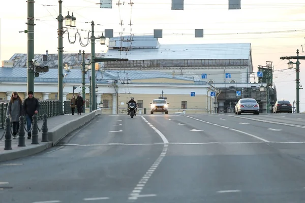 Saint Petersburg Russland April 2020 Blick Auf Modernes Motorrad Geht — Stockfoto
