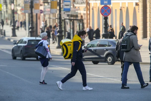 Saint Petersburg Ρωσία Απριλίου 2020 Nevsky Prospekt Πλατεία Vosstaniya Ένα — Φωτογραφία Αρχείου