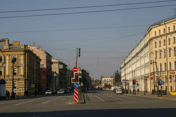 Sint Petersburg Rusland April 2020 Nevsky Prospekt Vosstaniya Square Lege — Stockfoto