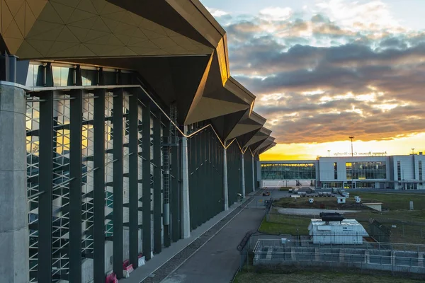 San Petersburgo Rusia Abril 2020 Aeropuerto Internacional Pulkovo Vacío Edificio — Foto de Stock