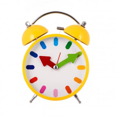 çalar saat izole beyaz arka plan üzerinde