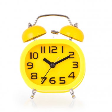 çalar saat izole beyaz arka plan üzerinde