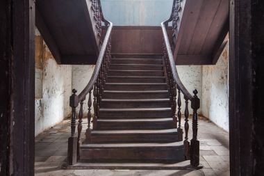 eski merdiven yangın istasyonu Bangrak Bangkok Tayland at