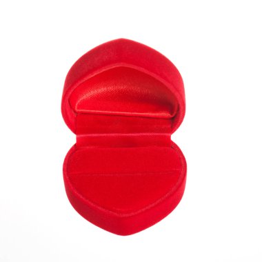 Yüzük kutusu boş beyaz arka plan üzerinde izole