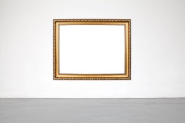 Klasik çerçeve Beyaz çimento üzerinde duvar showroom ve Galeri.
