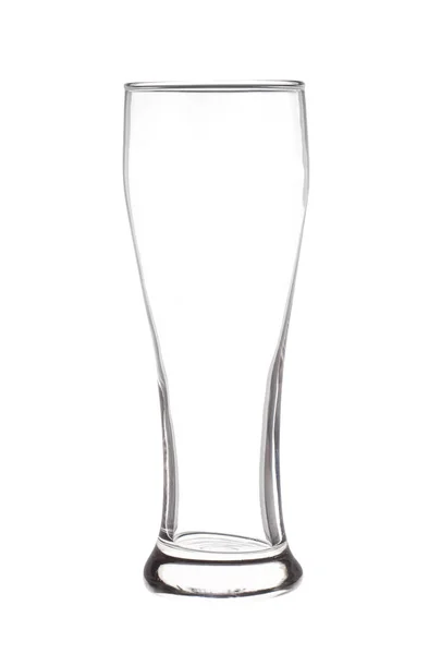 Bicchiere di birra vuoto, bicchiere di bevanda vuoto isolato sul retro bianco — Foto Stock