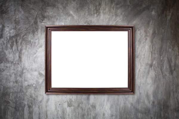 Classic frame on white cement wall in showroom and gallery.