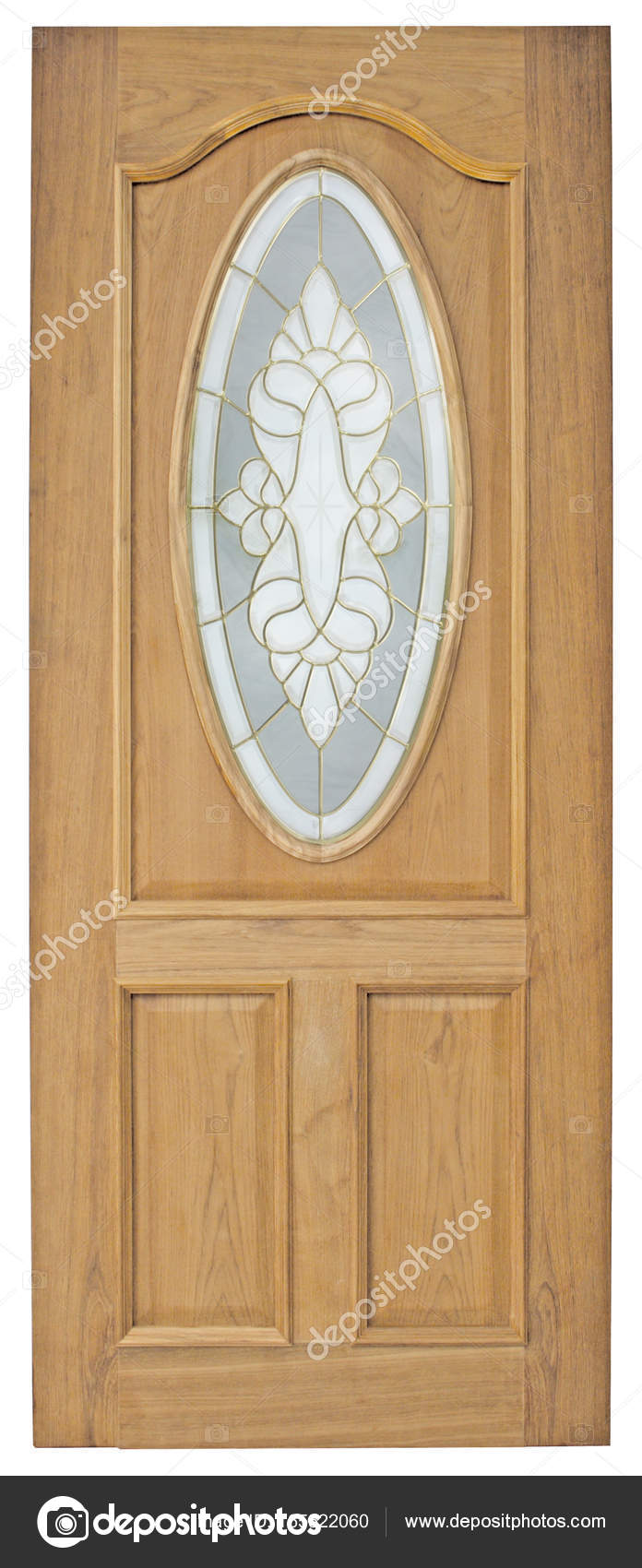 Porte En Bois Avec Verre Sur Fond Blanc Style Vintage