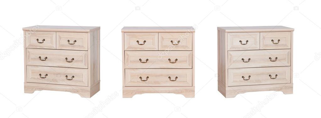 Drawers isolated on white background.