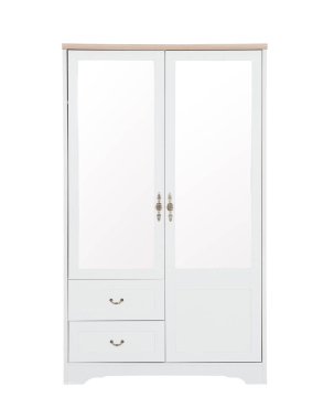 Beyaz arka plan üzerinde izole beyaz gardrop.