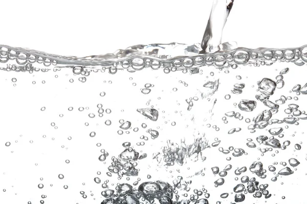 Bubble air of pour water isolated on white background. — Stock Photo, Image