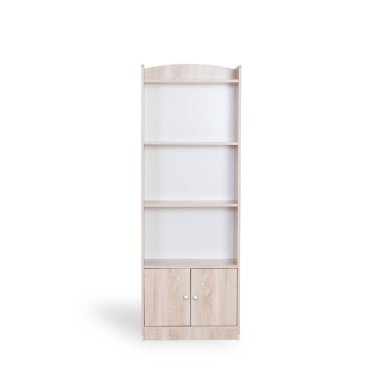 kopya ve kırpma yolu için alan beyaz zemin üzerine izole boş bookshelf.