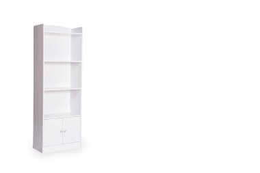 Kopyalama yeri olan beyaz arka plan üzerinde izole giriş açık beyaz gardrop.